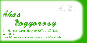 akos mogyorosy business card